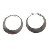 Narrow Eclipse,'Sterling Silver Antique-Finish Hoop Earrings'