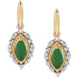 Emerald (3/4 Ct. T.w.) & Diamond (1/6 Ct. T.w.) Marquise Drop Earrings In 14k Gold. - Green - Macy's Earrings