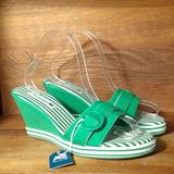 American Eagle Outfitters Shoes | American Eagle Wedge Heel Nwt Sz 7.5 | Color: Green/White | Size: 7.5