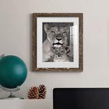 Ebern Designs Lioness & Cub - Picture Frame Photograph Paper, Wood in Black/Green/White, Size 20.0 H x 17.0 W x 1.5 D in | Wayfair