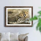 Ebern Designs Kenya Cub - Picture Frame Photograph Paper, Solid Wood in Black/Green/White, Size 31.0 H x 44.0 W in | Wayfair