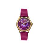 Bertha Georgiana Mother-Of-Pearl Leather-Band Watch Gold/Magenta - Women's BTHBS1103