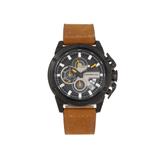 Morphic M81 Series Chronograph Leather-Band Watch w/Date Camel/Black - Men's MPH8106