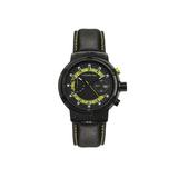 Morphic M91 Series Chronograph Leather-Band Watch w/Date Black/Yellow - Men's MPH9106