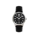 Reign Henry Automatic Canvas-Overlaid Leather-Band Watch w/Date Black - Men's REIRN6202