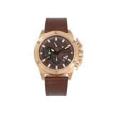 Morphic M81 Series Chronograph Leather-Band Watch w/Date Brown/Rose Gold - Men's MPH8104