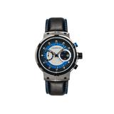 Morphic M91 Series Chronograph Leather-Band Watch w/Date Silver/Blue - Men's MPH9103