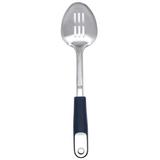 Michael Graves Design Comfortable Grip Stainless Steel Slotted Cooking Spoon Stainless Steel in Blue/Gray | Wayfair WYF83606