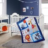 Indigo Safari Rodrigo 3 Piece Crib Bedding Set Polyester in Blue/Brown/Gray, Size 33.0 W in | Wayfair F994915EEA5C4655B209A54380AA90AF