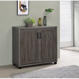 Latitude Run® 2 - Door Accent Cabinet Wood/Metal in Black/Brown/Gray, Size 36.0 H x 39.25 W x 15.5 D in | Wayfair FBDBC1FBF899452782E50386C4EB01A9