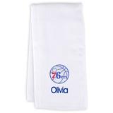 Infant White Philadelphia 76ers Personalized Burp Cloth
