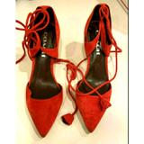 Coach Shoes | Coach Trainer Shae Pointy Toe Wraparound Pump 100% | Color: Red | Size: 7