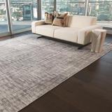 Gray/White Area Rug - Global Views Frequency Handmade Charcoal/Cream Area Rug Silk in Gray/White, Size 96.0 W x 0.5 D in | Wayfair FDS9.90009