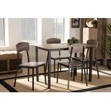 Baxton Studio Marcus Modern Industrial Black Metal and Rustic Oak Brown Finished Wood 5-Piece Dining Set - Wholesale Interiors D01148S-5PC Dining Set