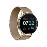 Itouch Sport 3 Touchscreen Smartwatch For Men And Women: Gold Case With Gold Mesh Strap (45 Millimeter)