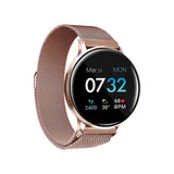 Itouch Sport 3 Touchscreen Smartwatch For Men And Women: Rose Gold Case With Rose Gold Mesh Strap (45 Millimeter), Pink