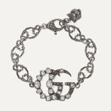 Gucci Jewelry | Gucci Gg Marmont Crystal Bracelet In Silver | Color: Gray/Silver | Size: 7.4 Circumference