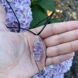 Urban Outfitters Jewelry | Amethyst Crystal Necklace | Color: Black/Purple | Size: Os