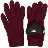 Logo-pouch Virgin Wool Gloves - Red - Prada Gloves