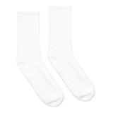 SOCCO SC200 USA-Made Solid Crew Socks in White size Large/XL | Cotton/Polyester/Spandex