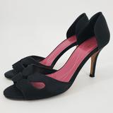 Kate Spade Shoes | Kate Spade Peep Toe D'orsay Pumps Black Satin | Color: Black | Size: 6.5