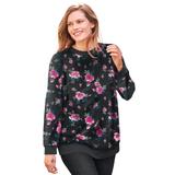 Plus Size Women's French Terry Sweatshirt by Woman Within in Black Rose (Size 4X)