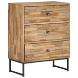 Loon Peak® Céline 23.6" Wide 3 Drawer Teak Wood Sideboard Wood in Brown, Size 29.5 H x 23.6 W x 11.8 D in | Wayfair
