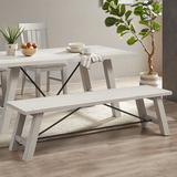 Laurel Foundry Modern Farmhouse® Kendig Wood Dining Bench Wood in Gray, Size 18.0 H x 66.0 W x 17.0 D in | Wayfair D5F9310EB4294508B1DCE151303E454E