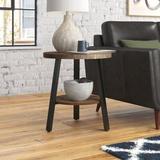 Steelside™ Zayne 3 Legs End Table w/ Storage Wood/Aluminum in Black/Brown/Gray, Size 24.0 H x 22.0 W x 22.0 D in | Wayfair