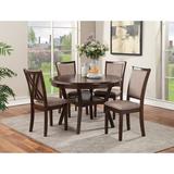 Red Barrel Studio® Abdul-Khaliq 5 - Piece Solid Wood Dining Set Wood/Upholstered Chairs in Brown, Size 30.0 H in | Wayfair