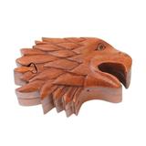 Eagle Feathers,'Suar Wood Eagle-Motif Puzzle Box'