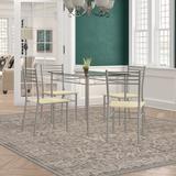 Winston Porter Tavarez 5 Piece Dining Set Wood/Glass/Metal in Brown/Gray/White, Size 30.0 H in | Wayfair 26322FF76A1840C9BEFCC812A1BC96DB