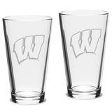 Wisconsin Badgers 2-Piece 16oz. Classic Pub Glass Set