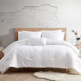 Modern Threads 4-Piece Kaylis Comforter Set, White, King