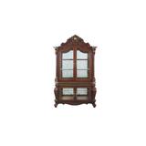 Rosdorf Park Barreiro Lighted Curio Cabinet Wood/Glass in Brown, Size 91.0 H x 20.0 W x 55.0 D in | Wayfair 5571079C31AD4516885264ADC1B9E9B5