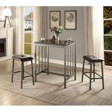 Winston Porter Anyhia 2 - Person Counter Height Dining Set Metal/Upholstered Chairs in Gray, Size 36.0 H in | Wayfair