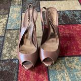 Gucci Shoes | Brown Gucci Slingback Peep Toe Heels Size 8 | Color: Brown | Size: 8