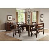 Lark Manor™ Abdulkadyr 6 Piece Dining Set w/ Square Table Wood/Upholstered Chairs in Brown | Wayfair 46F00BCC5C224B8E97BC9D400BB95653