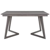 Red Barrel Studio® 5-Piece Dining Set, Wood Rectangular Table w/ 4 Linen Fabric Chairs, Gray Wood/Upholstered Chairs in Brown/Gray | Wayfair