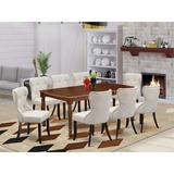 Canora Grey Feasterville Butterfly Leaf Solid Wood Dining Set Wood/Upholstered Chairs in Brown, Size 30.0 H in | Wayfair