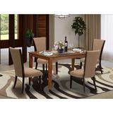 Red Barrel Studio® Rubberwood Solid Wood Dining Set Wood/Upholstered Chairs in Brown, Size 29.0 H in | Wayfair 84D9093D88C04C26BAD178BF3FC35E8D