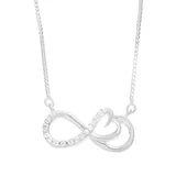 "Timeless Sterling Silver and CZ Infinity Necklace, Women's, Size: 18"", White"