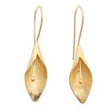 Anthurium Flower,'Handcrafted Gold-Plated Floral Drop Earrings'