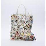 Zara Bags | New Zara Floral Tote Bag | Color: Gray/White | Size: Os