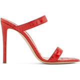 Calista 105mm Crocodile-effect Sandals - Red - Giuseppe Zanotti Heels
