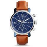 Rhett Chronograph Watch With Brown Leather Strap For Bq2163 - Brown - Fossil Watches