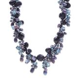 Wishing Pool,'Handmade Agate and Cultured Pearl Beaded Necklace'