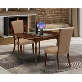 Sand & Stable™ Gabrielle Drop Leaf Rubberwood Solid Wood Dining Set Wood/Upholstered Chairs in Brown | Wayfair 617D463B0F38429AA95C540394389017