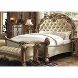 Lark Manor™ Carlene Tufted Standard Bed Wood & /Upholstered/Polyester in Gray/White/Yellow | Wayfair 9E3A5DDC3AB44E0D93FFD068A89010B1