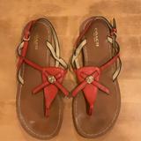 Coach Shoes | Coach Camara Slingback Sandals Size 6.5 M. Orange. | Color: Red | Size: 6.5